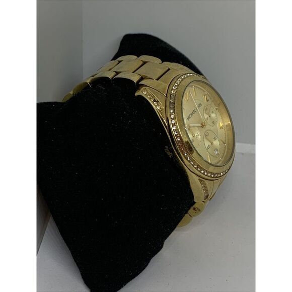 Michael Kors MK5466 Unisex Gold Stainless Steel Analog Dial Quartz Watch PB10 - Picture 3 of 8